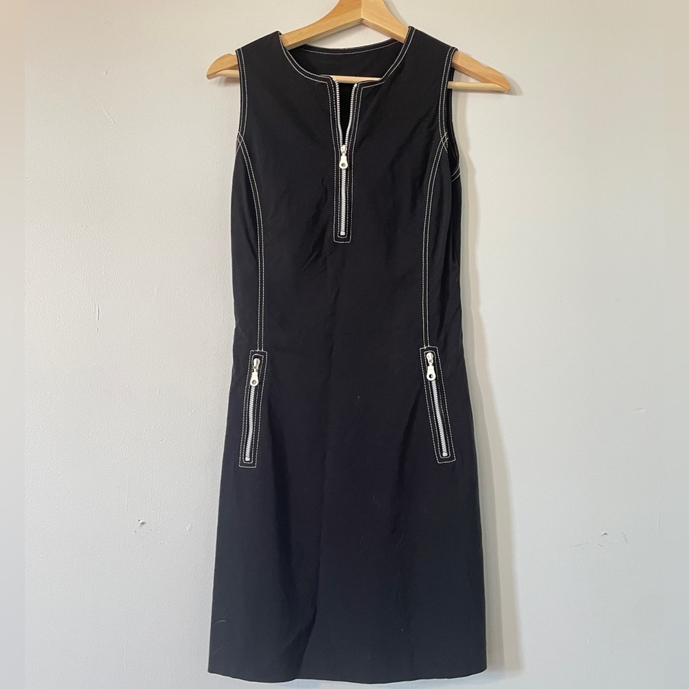 Vintage Zara Black zipper mini dress